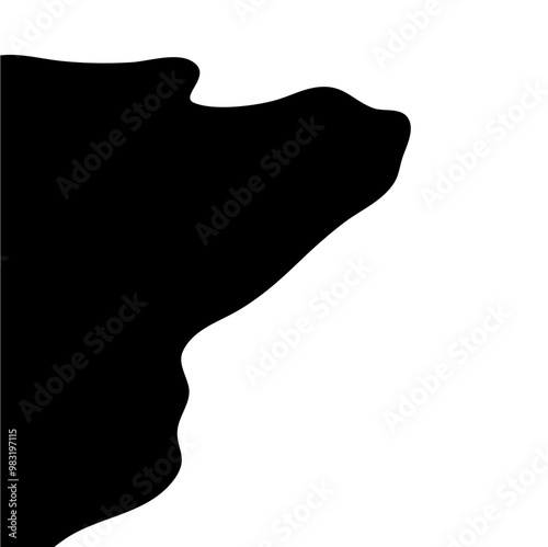 Steep cliff edge vector silhouette