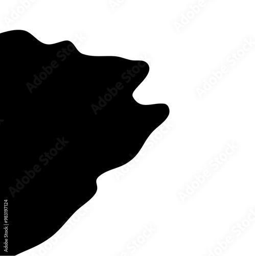 Steep cliff edge vector silhouette