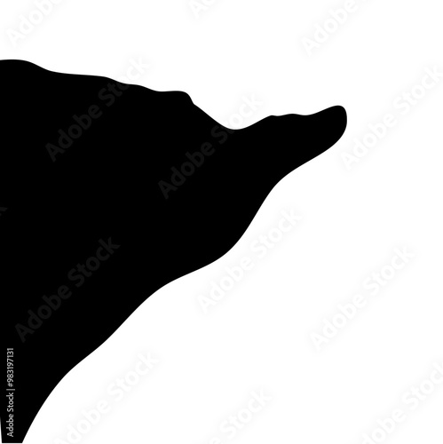 Steep cliff edge vector silhouette