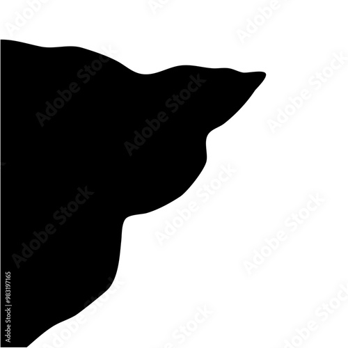 Steep cliff edge vector silhouette