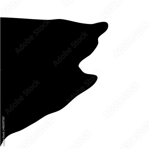 Steep cliff edge vector silhouette