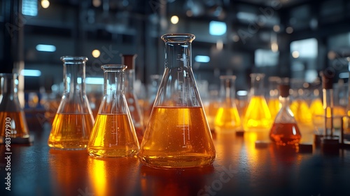 Experiment in Progress Test Tubes and Beakers in Chemical Research Lab image