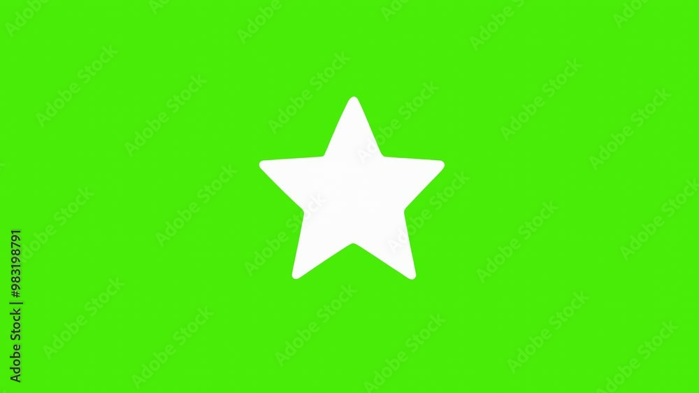 White Star Isolated Animation On green Background White Star Isolated Animation On green Background