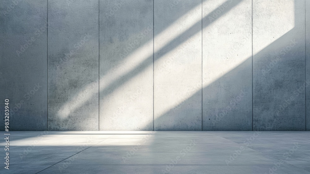 Obraz premium Minimalist Concrete Wall with Light Shadows