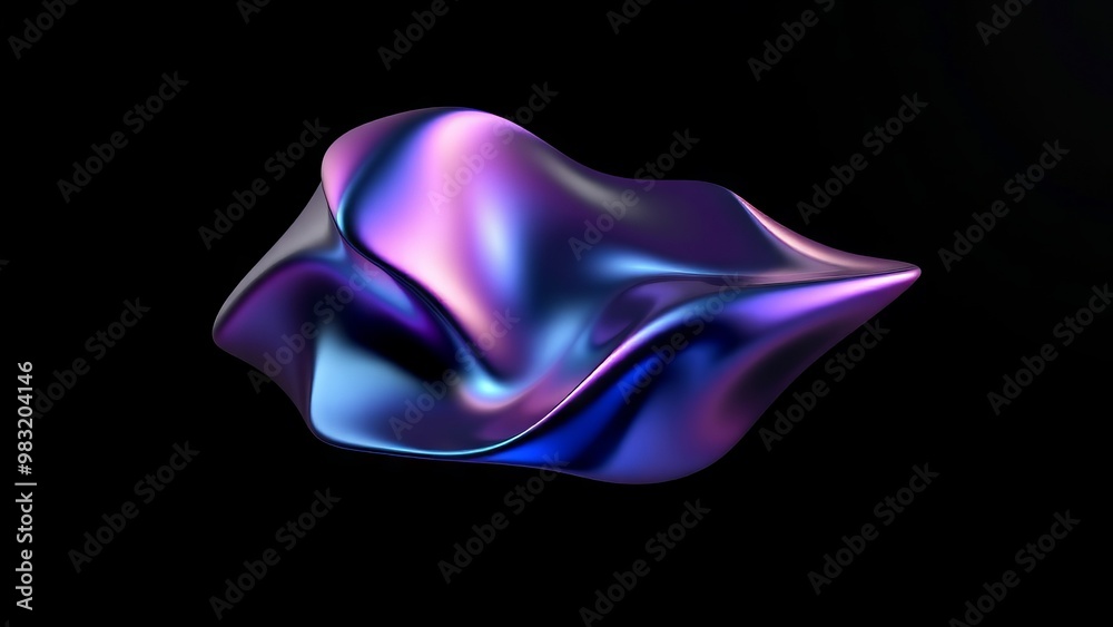 Abstract liquid shape of holographic metal. Abstract liquid shape of holographic metal.