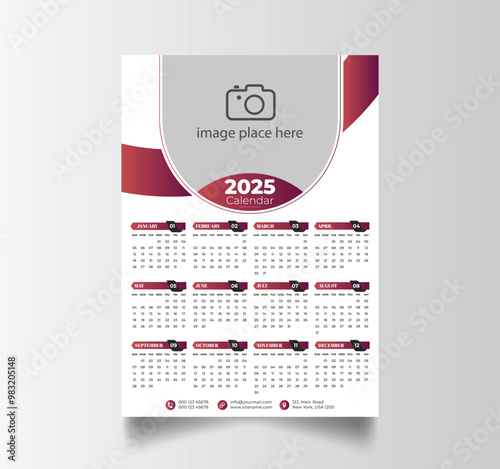 Modern 2025 Simple Calendar Planner Design