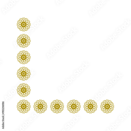Golden arabic ornament corner border