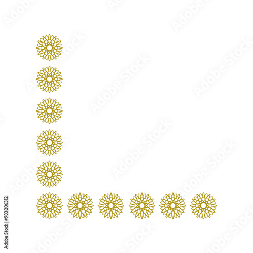 Golden arabic ornament corner border