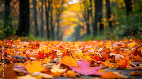 autumn leaves in the forest