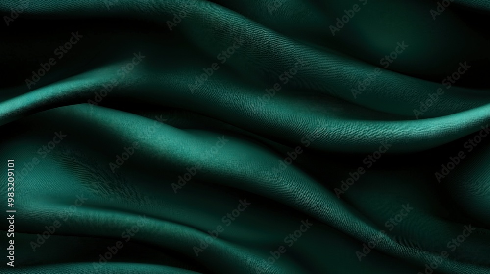 The image features a close-up of a green fabric with a textured wavy pattern in its center, against a black backdrop The image features a close-up of a green fabric with a textured wavy pattern in its center, against a black backdrop