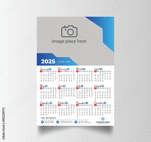 Modern 2025 Simple Calendar Planner Design