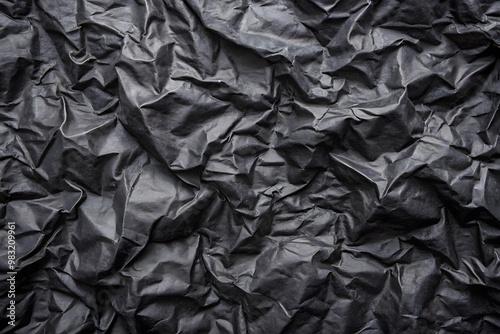 Crumpled Black Paper Texture Background. Black Background Wallpaper