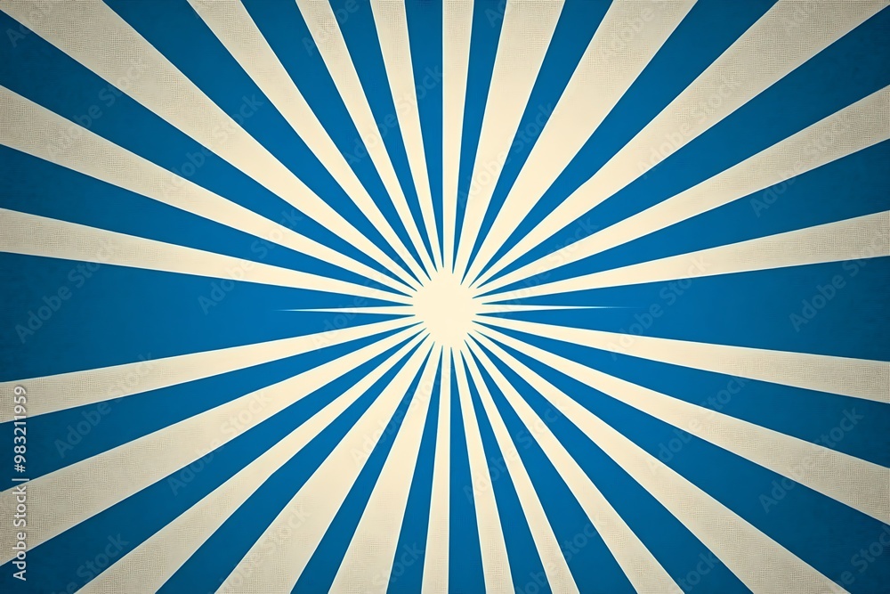 Fototapeta premium Abstract starburst comic lines, sleek blue and white background, energetic and modern feel. 