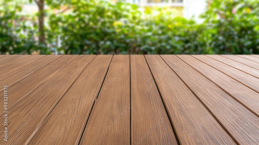 A close-up of newly installed wooden deck railing captures mountain views and colorful flowers in a serene California garden under a partly cloudy sky A close-up of newly installed wooden deck railing captures mountain views and colorful flowers in a serene California garden under a partly cloudy sky