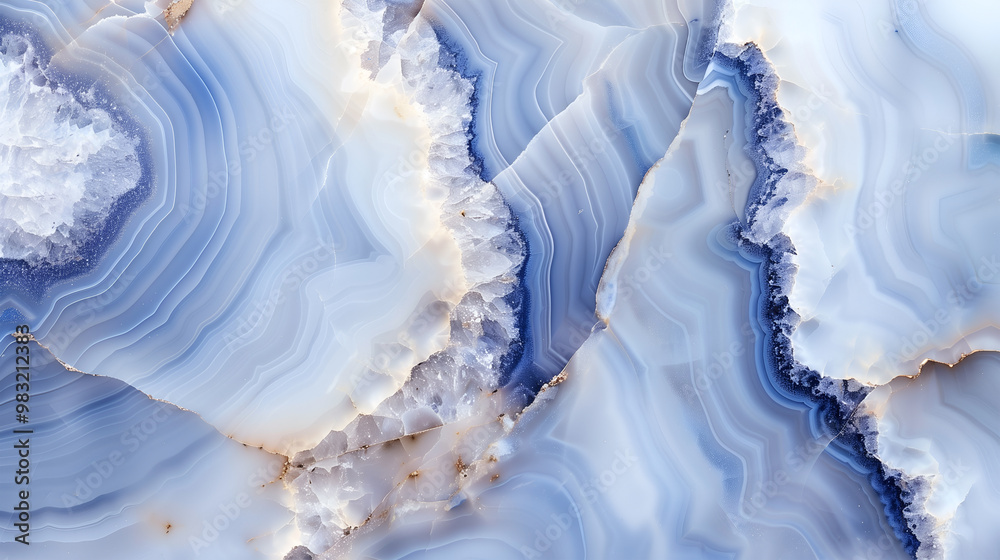 Beautiful marble texture in shades of blue and white featuring natural patterns and swirls
