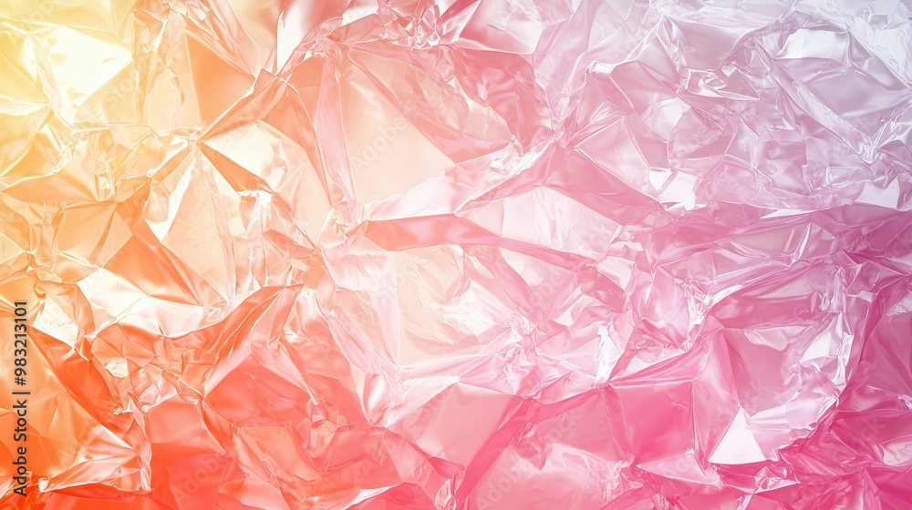 A colorful background with numerous small scraps of plastic wrapping paper layered on top A colorful background with numerous small scraps of plastic wrapping paper layered on top