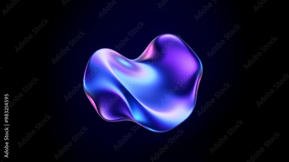 Abstract liquid shape of holographic metal. Abstract liquid shape of holographic metal.