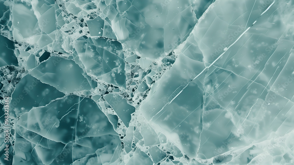 Fototapeta premium Light blue marble texture background with intricate veining patterns and polished surface finish