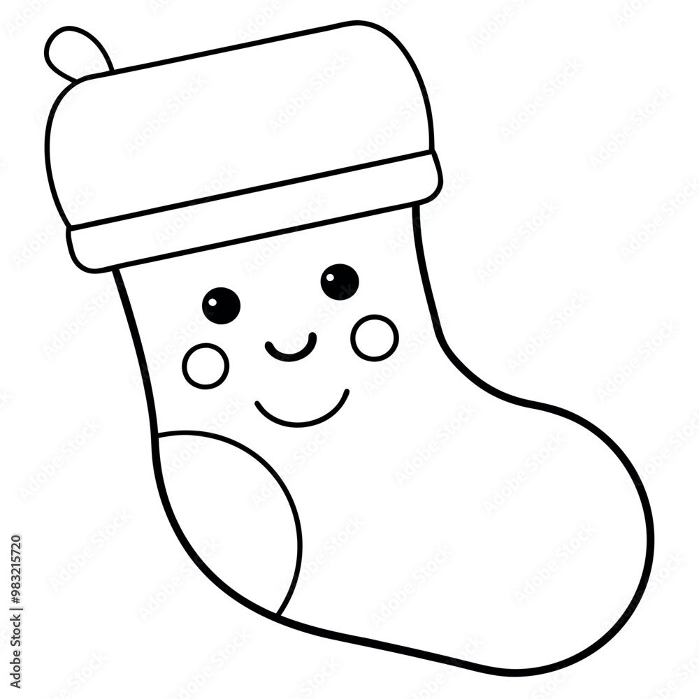 Cute Christmas Stocking Smiley Face vector Cute Christmas Stocking Smiley Face vector