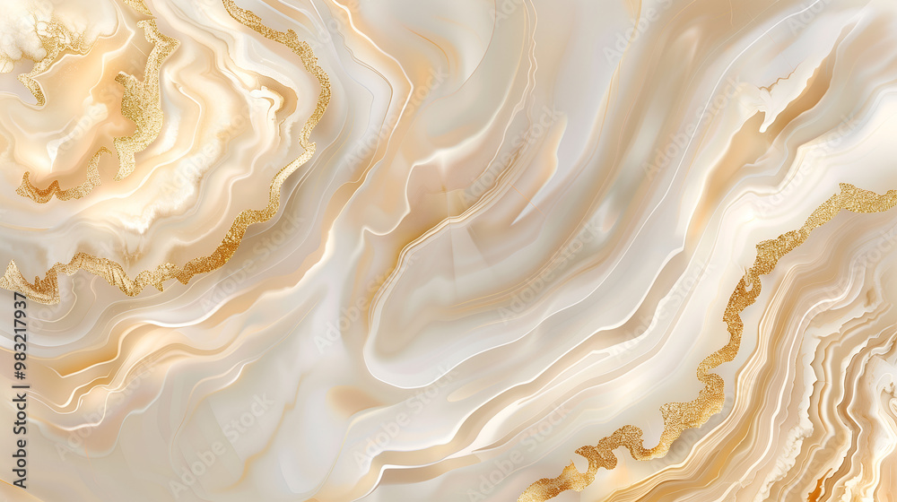 Elegant marble texture background with swirling patterns in soft cream and gold tones Elegant marble texture background with swirling patterns in soft cream and gold tones