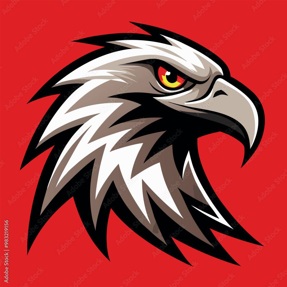 Obraz premium Dynamic vector illustration of an eagle's head