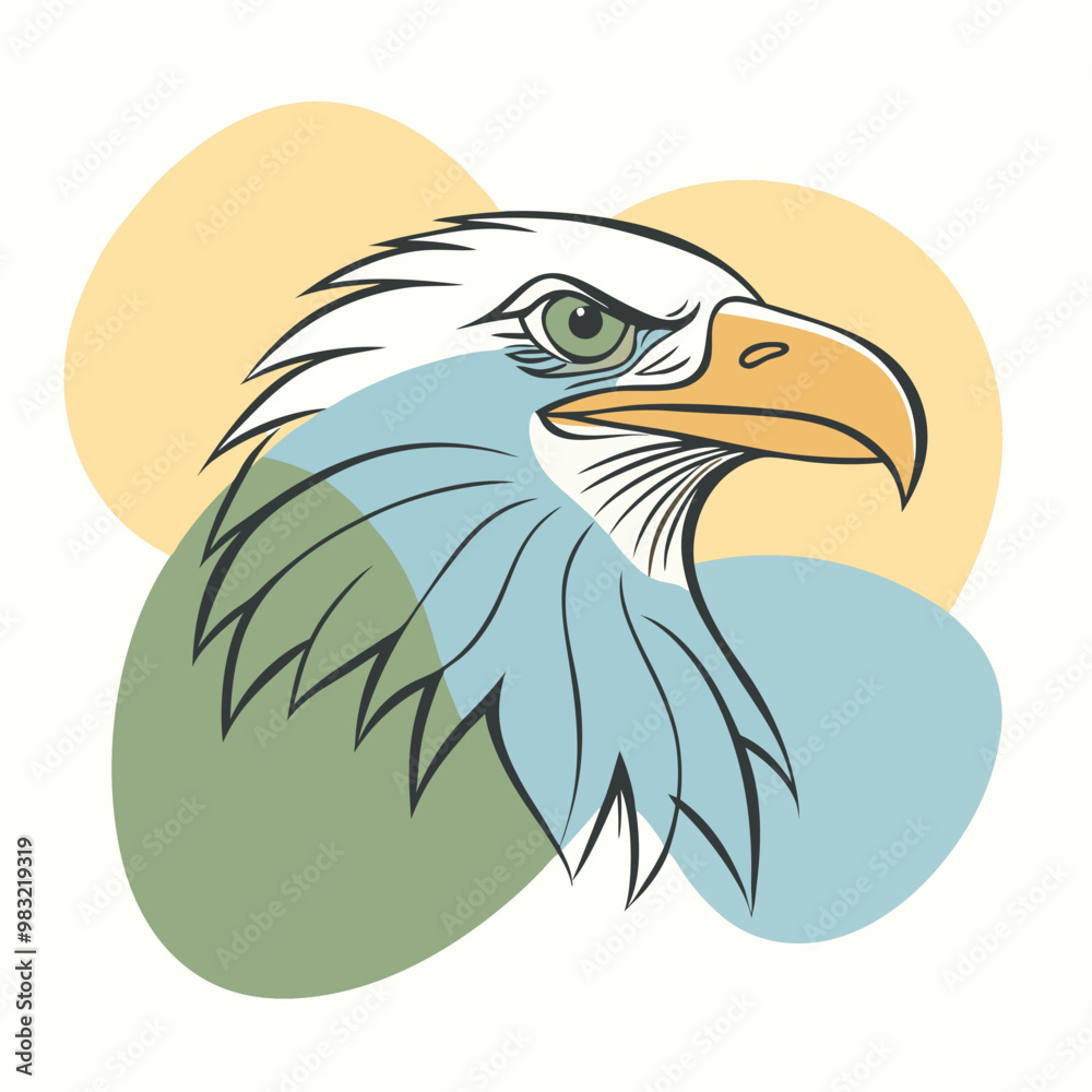 Obraz premium Dynamic vector illustration of an eagle's head