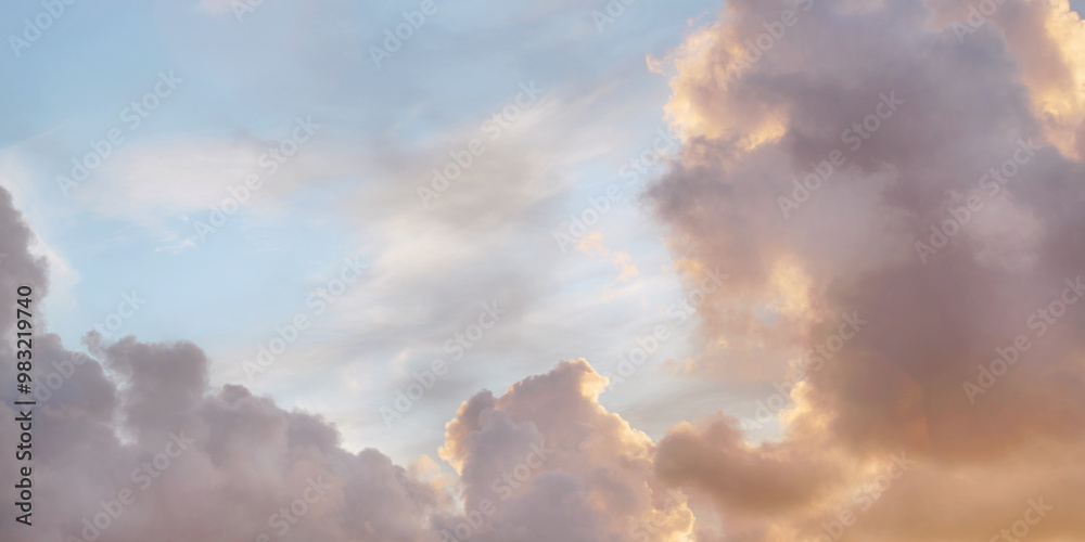 Dranatic sunset clouds panoramic view