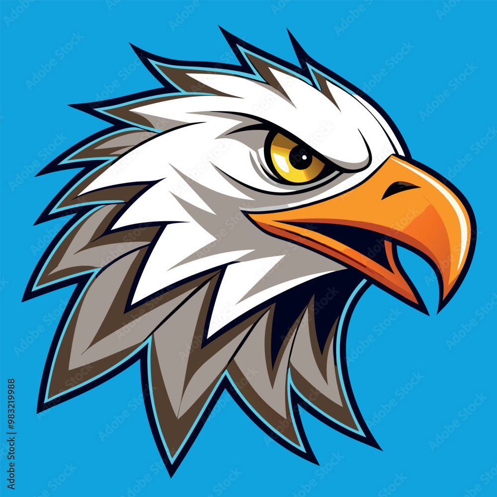 Obraz premium Dynamic vector illustration of an eagle's head