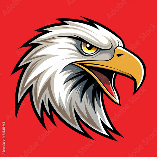 Dynamic vector illustration of an eagle's head