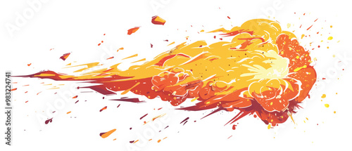 Scorching flame burst, Vector flat minimalistic isolated illustration