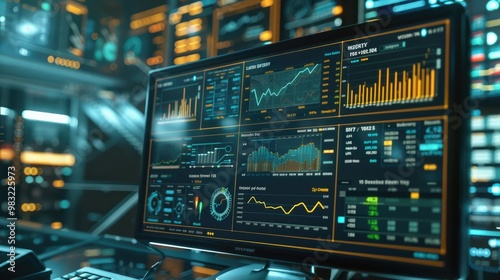 Wallpaper Mural A computer monitor sits on a desk, ready for use Torontodigital.ca