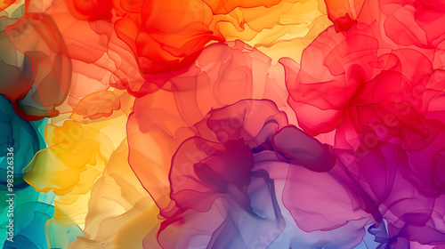 Vibrant swirls of marble ink in bold colors create an abstract artistic background design photo