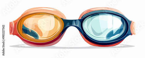 Swimming goggles on a white background. Vector flat minimalistic isolated illustration.