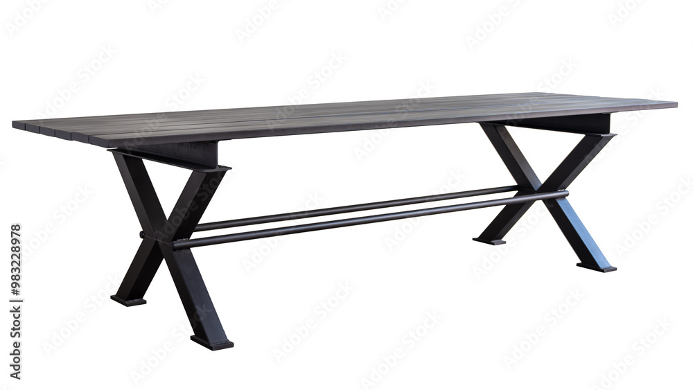 outdoor metal table. Isolated white background outdoor metal table. Isolated white background