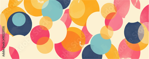 Circular geometric pattern in pastel colors, Vector flat minimalistic isolated illustration