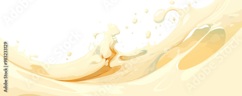 Creamy milk splash design, Vector flat minimalistic isolated illustration