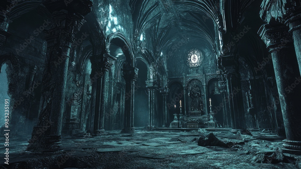 Mysterious Grand Hall of Dark Fantasy Dungeon Adventure Mysterious Grand Hall of Dark Fantasy Dungeon Adventure
