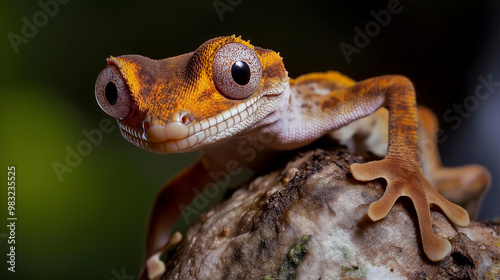 As lagartixas de dedos tortos do gênero Cyrtodactylus são noturnas e geralmente bem marcadas. photo