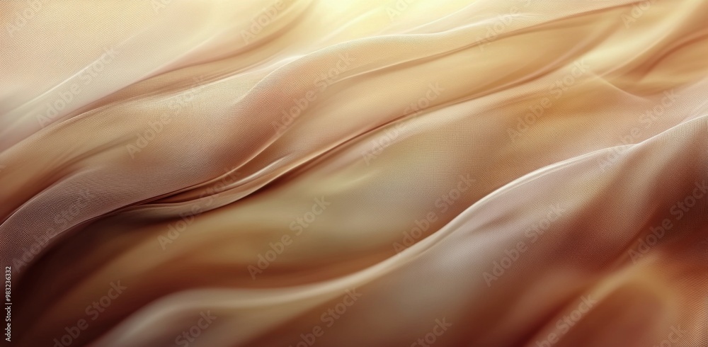 Soft beige fabric waves gently flowing in natural light creating a serene texture pattern Soft beige fabric waves gently flowing in natural light creating a serene texture pattern