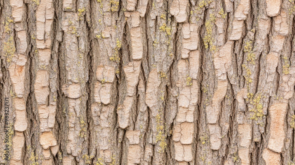 The close-up view of textured tree bark showcases detailed patterns and earthy tones, creating a captivating backdrop that reflects natural history and artistic potential SEAMLESS PATTERN