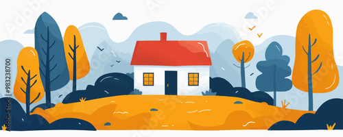 eco house. vector simple illustration