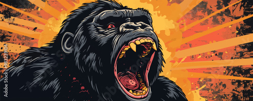 Gorilla scream vector