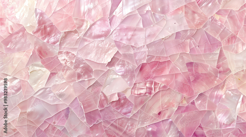 Delicate pink pearl background featuring iridescent shards creating a soft, elegant texture Delicate pink pearl background featuring iridescent shards creating a soft, elegant texture