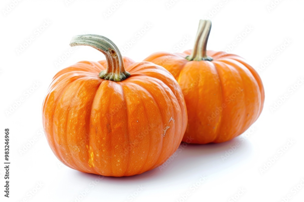 Fototapeta premium Freshly harvested pumpkins on a clean white surface