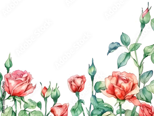 Wallpaper Mural Watercolor illustration of roses perfect for a romantic Valentine's Day card design Torontodigital.ca