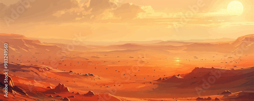 Mars surface. vector simple illustration