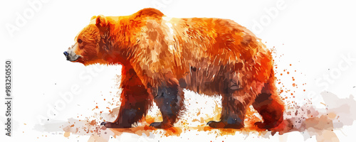 bear in watercolor style.. vector simple illustration