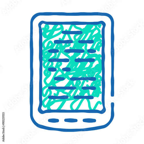 electronic read book gadget doodle icon sketch vector. electronic read book gadget sign. isolated symbol illustration