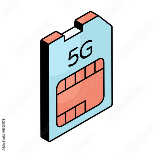 An icon design of 5g Sim card