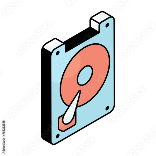 A colored design icon of harddrive